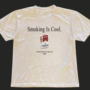 Marlboro T Shirt Cigarette Funny Ironic Smoking Is Cool Tee Marlboro Shirt